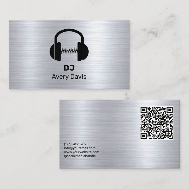 Carte De Visite Modern Deejay DJ Music Beat Professional (Devant / Derrière)