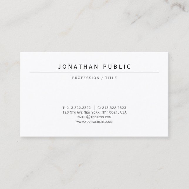 Carte De Visite Modern Elegant Luxury Signature UV Gloss Paper (Devant)