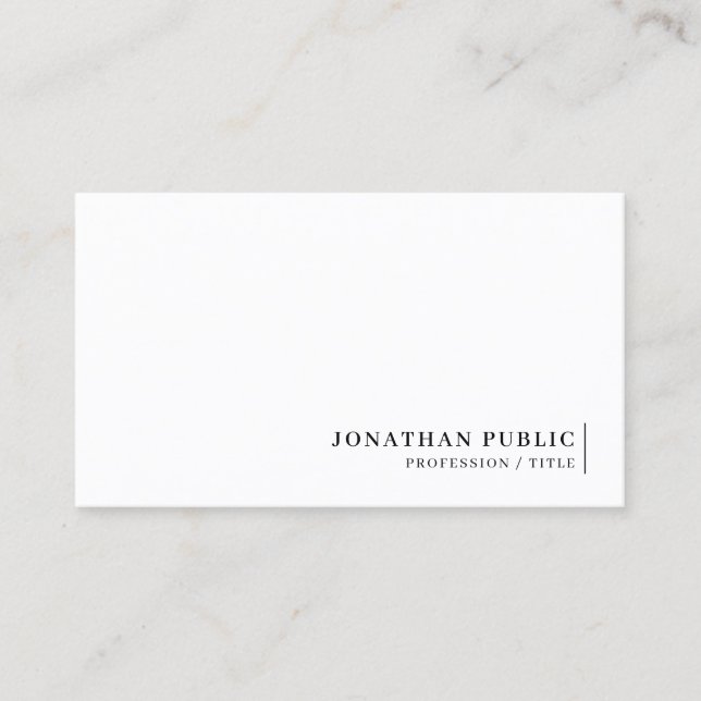 Carte De Visite Modern Elegant Minimal Sleek Template Professional (Devant)