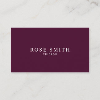 Carte De Visite Modern Elegant Professional Burgundy