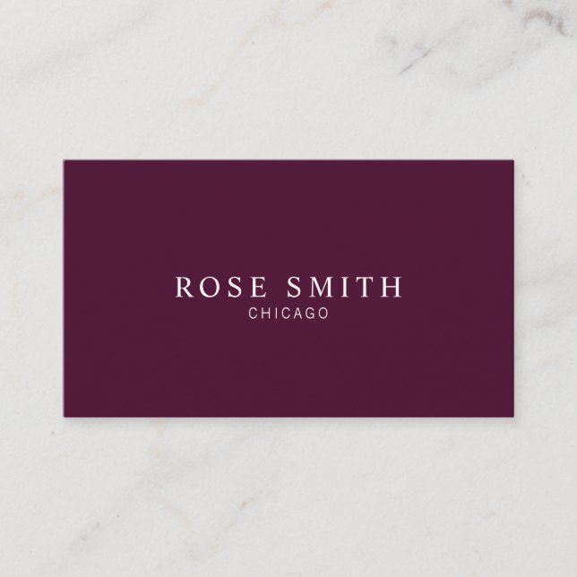 Carte De Visite Modern Elegant Professional Burgundy (Devant)