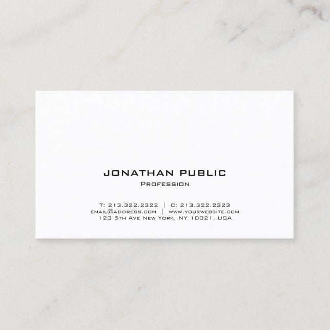 Carte De Visite Modern Elegant Simple Template Professional (Devant)