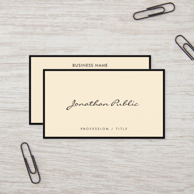 Carte De Visite Modern Elegant Simple Typography Script Luxury (Devant/Arrière en situation)