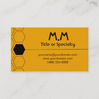 Carte De Visite Modern geometric black and yellow