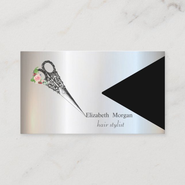 Carte De Visite Modern Geometric Vintage Scissors (Devant)