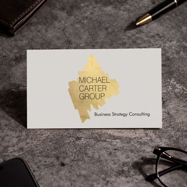 Carte De Visite Modern Gold Consultant Professional (Créateur téléchargé)