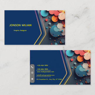Carte De Visite Modern Graphic Designer Business Card | Custom Min