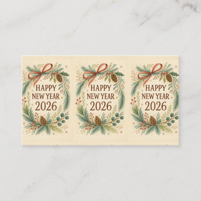 Carte De Visite modern happy new year 2026 business card (Devant)