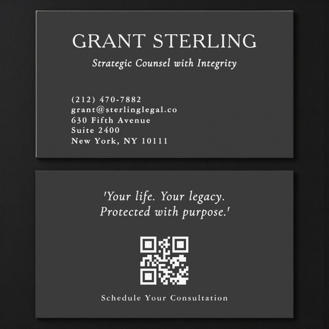 Carte De Visite Modern Law Firm QR Code (Créateur téléchargé)