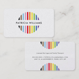 Carte De Visite MODERN MINIMAL colorful logo rainbow pride LGBTQ