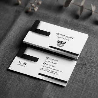 Carte De Visite Modern Minimalist Black & White Logo Business Card