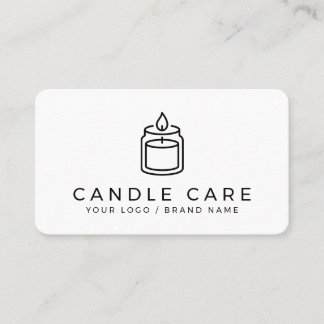 Carte De Visite Modern Minimalist Line Art Candle Care Instruction