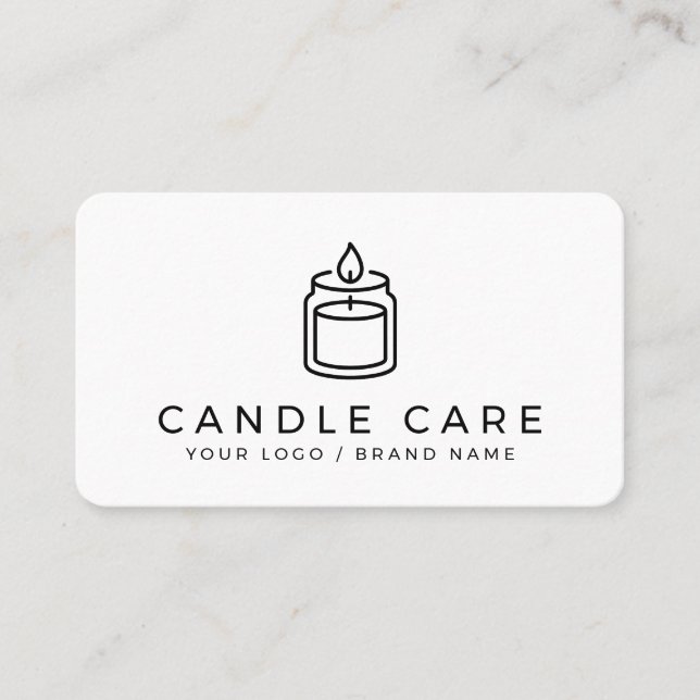 Carte De Visite Modern Minimalist Line Art Candle Care Instruction (Devant)