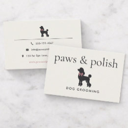 Carte De Visite Modern Neutral Dog Groomer | Editable