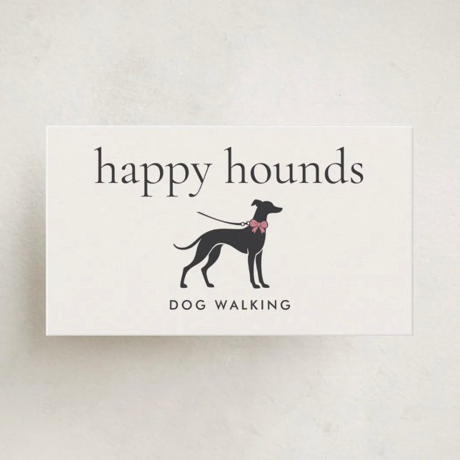 Carte De Visite Modern Neutral Dog Walker | Minimalist Dog Walking (Créateur téléchargé)