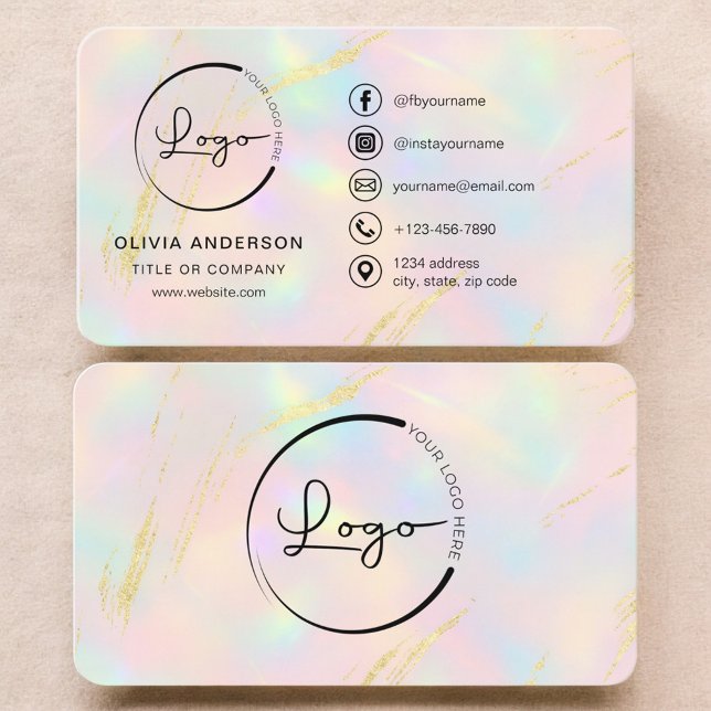 Carte De Visite Modern Opal Business Branding (Créateur téléchargé)