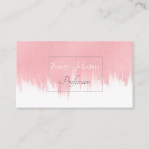 Carte De Visite Modern Pink Brush strokes white Design