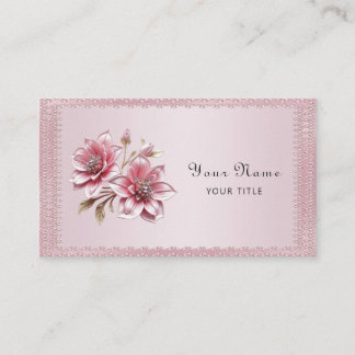 Carte De Visite Modern Pink Flowers Business Card