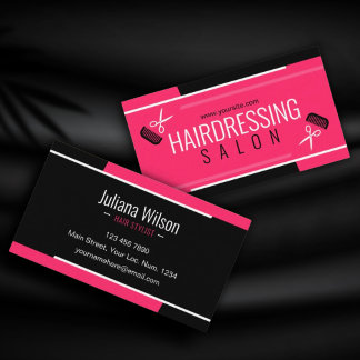 Carte De Visite Modern profession Pink hair stylist