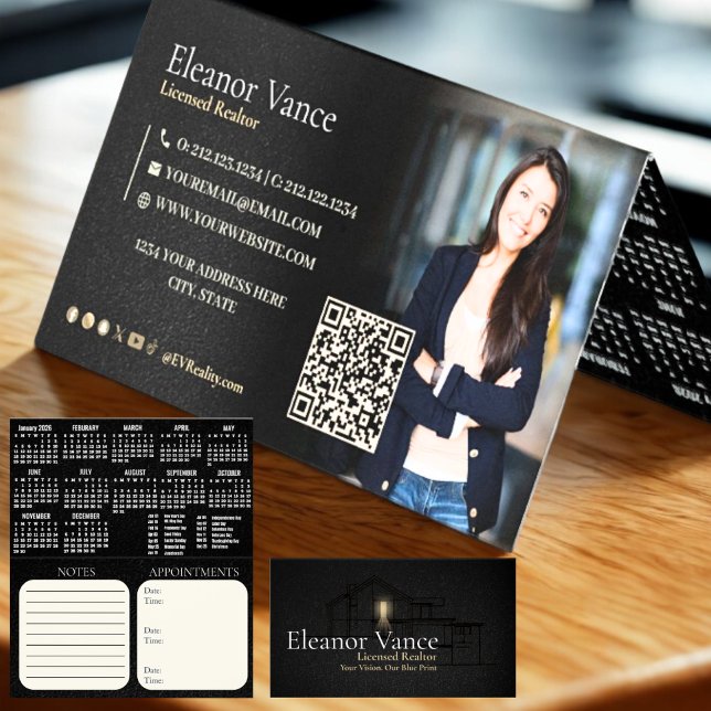 Carte De Visite Modern Professional 2026 Pocket Calendar Folded (Créateur téléchargé)