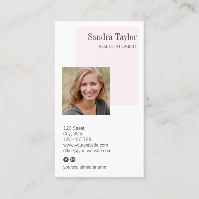 Carte De Visite Modern Professional Ajouter Votre Logo Immobilier (Devant)