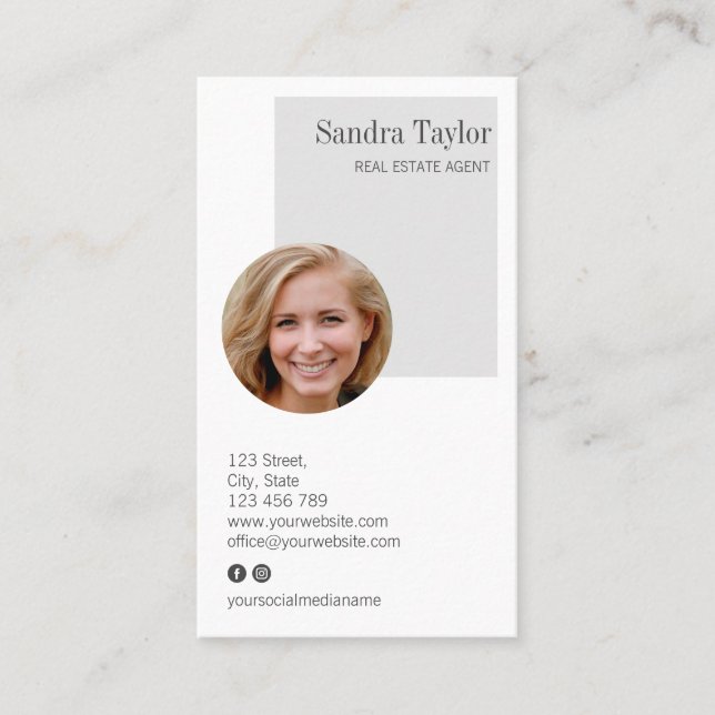 Carte De Visite Modern Professional Ajouter Votre Logo Immobilier (Devant)