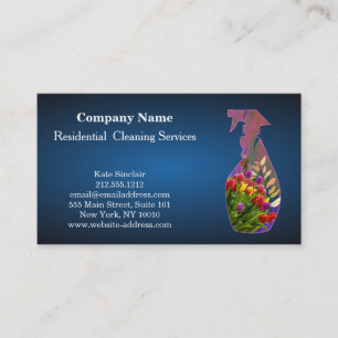 Carte De Visite Modern Professional Cleaning Service Spray Bottle 