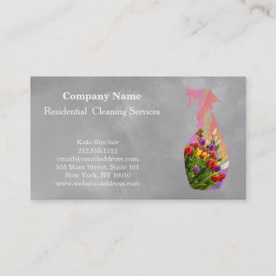 Carte De Visite Modern Professional Cleaning Service Spray Bottle 