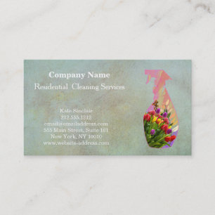 Carte De Visite Modern Professional Cleaning Service Spray Bottlle