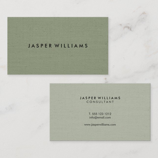 Carte De Visite Modern Professional Minimal Sage Green  (Devant / Derrière)