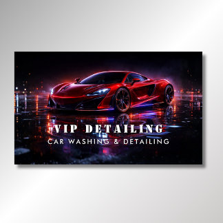 Carte De Visite Modern Red Car Wash & Auto Detailing