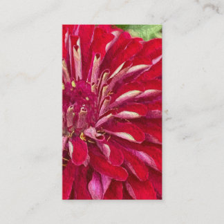 Carte De Visite Modern Red Zinnias