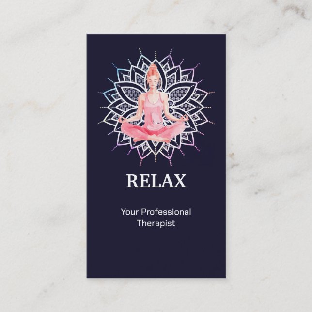 Carte De Visite Modern Relax Reiki Master Therapist Chakra Therapy (Devant)