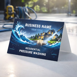 Carte De Visite Modern Residential Pressure Washing Wave