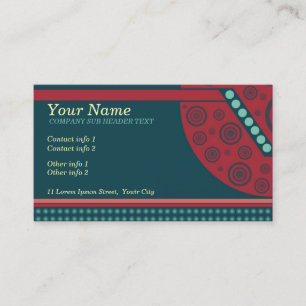Carte de visite Modern Retro Cercles Rayures avec 