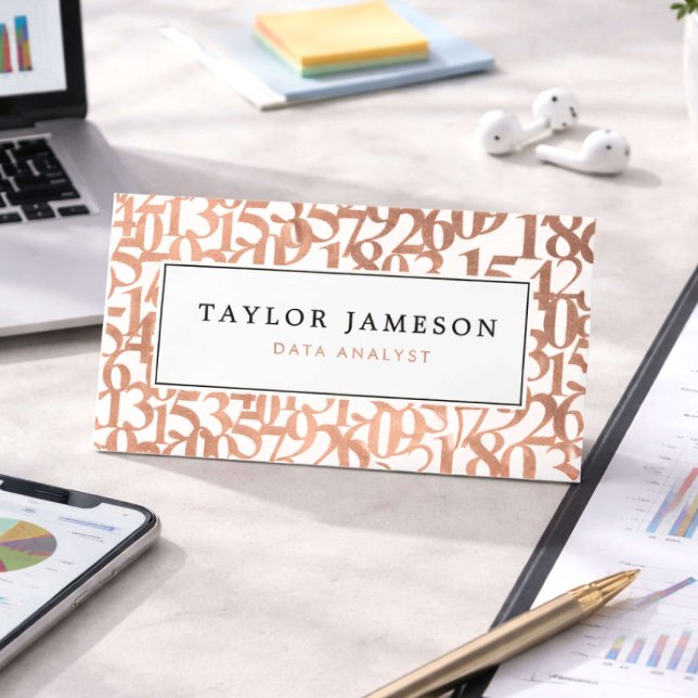 Carte De Visite Modern Rose Gold Data Analyst (Créateur téléchargé)