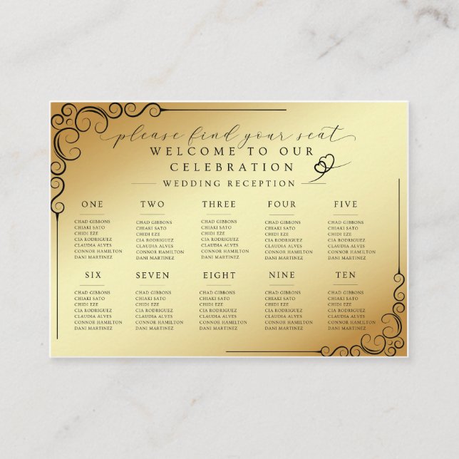 Carte De Visite Modern Seating Arrangement Template - Editable Cla (Devant)