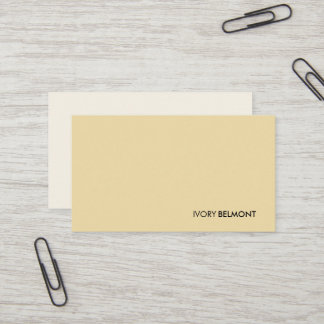 Carte De Visite Modern Simple Yellow White Minimal