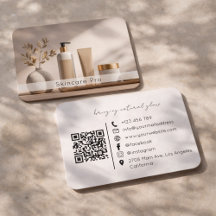 Modern Skincare Products Business Card wit