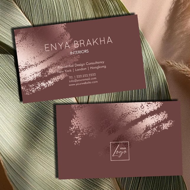 Carte De Visite Modern Stylish Bronze Logo Business Card (Modern Stylish Bronze Logo Business Card)