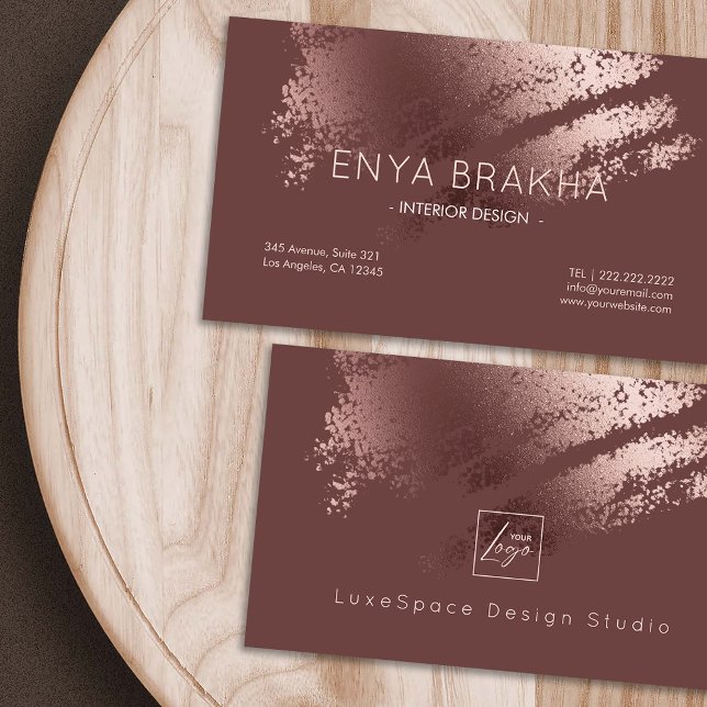 Carte De Visite Modern Stylish Bronze Logo Business Card (Modern Stylish Bronze Logo Business Card)