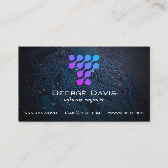 Carte De Visite Modern Tech Logo Microchip (Devant)