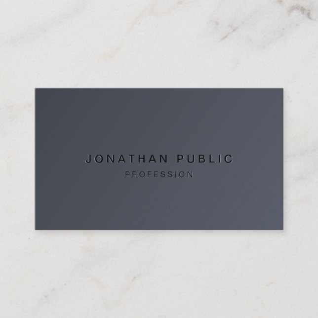 Carte De Visite Modern Template Elegant Dark Grey Create Your Own (Devant)