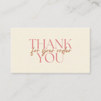 Carte De Visite Modern Thank You For Your Order Small Business
