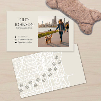 Carte De Visite Modern Urban Dog Walker Business Card