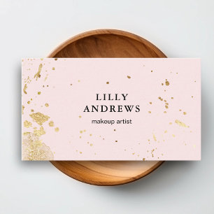 Carte De Visite Modern Watercolour Gold ( Imitat) Rosa