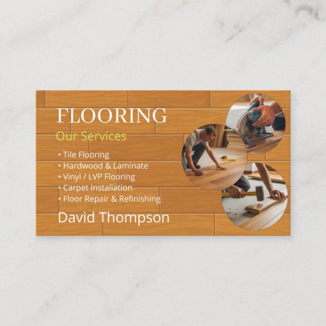 Carte De Visite Modern Wood Flooring Tile Service (Devant)
