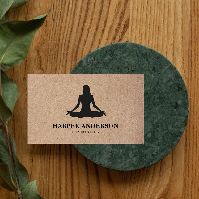 Carte De Visite Modern Yoga Instructeur Professionnel Logo Busines (Créateur téléchargé)