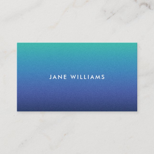 Carte De Visite Moderne à la mode dégradé bleu minimaliste (Devant)