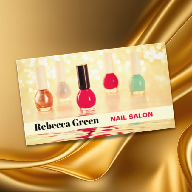 Carte De Visite Moderne à la mode ongles Artiste Nail Salon Manicu (Modern Trendy Nail Artist Nail Salon Manicurist Business Card)